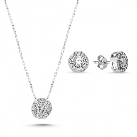 Set argint 925 rodiat cu zirconii albe - Be Elegant STU0006 [0]